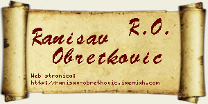 Ranisav Obretković vizit kartica
